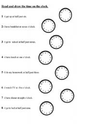 English Worksheet: TELLING THE TIME