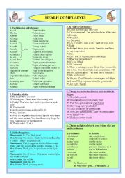 English Worksheet: Health Complaints