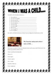 English Worksheet: When I was a child.....