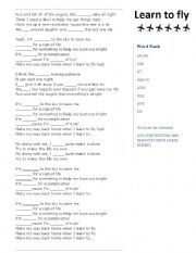 English worksheet: Learn to Fly by the Foo fighters