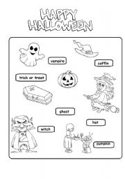 English Worksheet: HALLOWEEN WORKSHEET