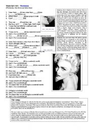 English Worksheet: Material Girl - Madona