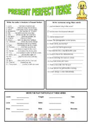 English Worksheet: PRESENT PERFECT TENSE