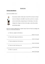 English Worksheet: Reading Comprehension and Writing