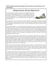 English Worksheet: Polar bear 