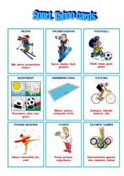 English Worksheet: TABOO GAME: SPORT