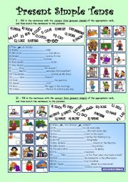 English Worksheet: Present Simple Tense *** with key *** fully editable