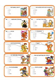 English Worksheet: Speaking cards (set 2) Auxiliary verbs multiple choice cards