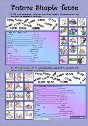 English Worksheet: Future Simple Tense *** fully editable *** with key