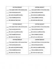 English Worksheet: Writing Checklist