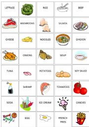 English Worksheet: Food memory game