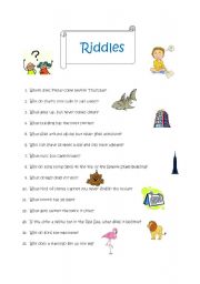 English Worksheet: Riddles 2