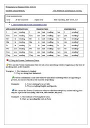 the present continuous tense