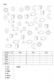English Worksheet: counting object