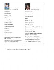 English Worksheet: Personal information cards