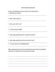 English worksheet: the best phone