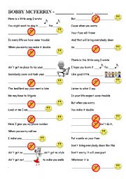 English Worksheet: Dont worry be Happy. Bobby McFerrin