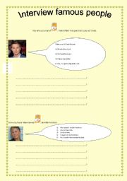 English Worksheet: Ask questions about famous peoples identity