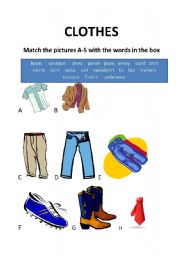 English worksheet: Clothes