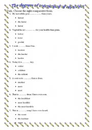 English Worksheet: The degrees of comparison