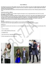 English Worksheet: Prince William and Kate Middleton