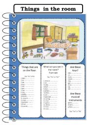 English Worksheet: Things in the room