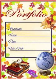 English Worksheet: portfolio cover