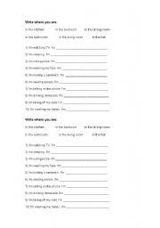 English worksheet: rooms in the house