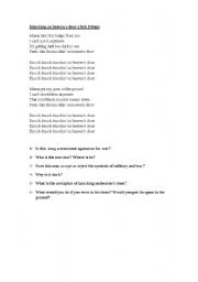English Worksheet: KNOCKING ON HEAVENS DOOR
