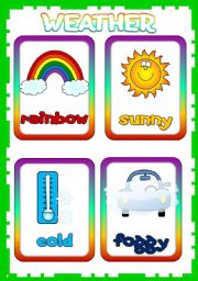 English Worksheet: Weather - flashcards