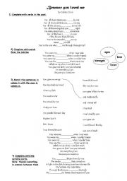 English Worksheet: Simple past-song