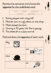 English Worksheet: Antonyms - set of 16 work cards