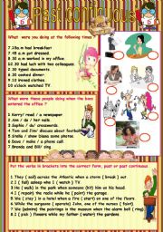 English Worksheet: Past continuous