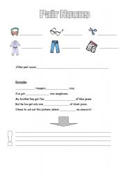 English worksheet: Pair nouns