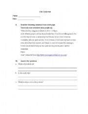 English worksheet: 6th grade test