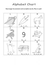 English worksheet: Alphabet Chart 1