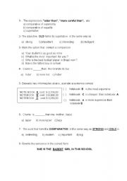 English worksheet: COMPARATIVE AND SUPERLATIVE