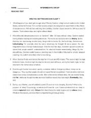 English Worksheet: TEST-READING