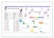 English worksheet: Stuff to help students to write the summary!