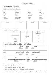 English Worksheet: analysing sentence structure