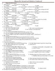 English Worksheet: Gerund and infinitive