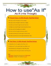 English Worksheet: How to use As If