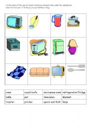 English worksheet: Things in the House Set 2