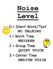 English worksheet: Noise Level Chart