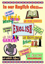 English Worksheet: School Subjects Project: Create a poster * 4 pages complete project with a model poster on the 1st pg