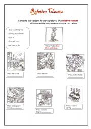 English worksheet: relative pronouns 