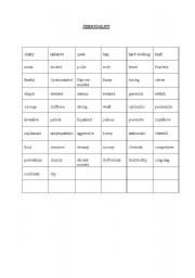English worksheet: personality (adjectives)