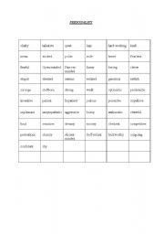 English Worksheet: personality (adjectives)