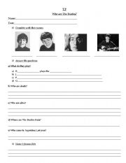 English worksheet: The beatles