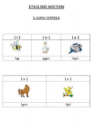 English worksheet: english sounds - long vowels